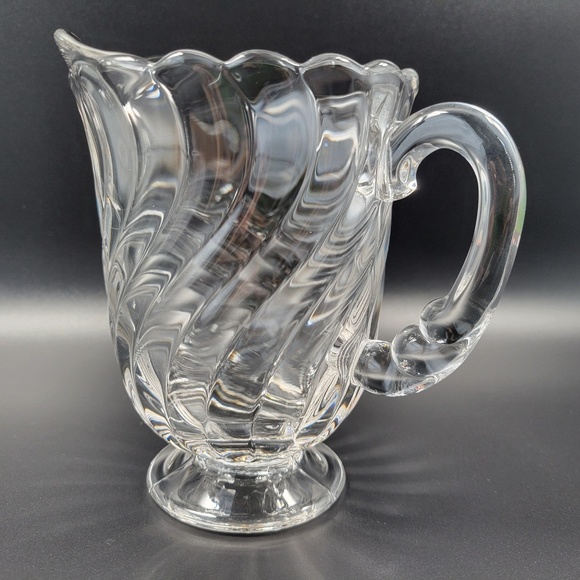 VTG Fostoria Colony 2412 Swirl‎ Footed Cereal Pitcher 5 7/8" Pint 16oz - Picture 2 of 7